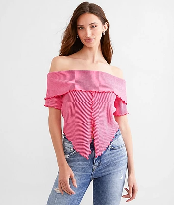 Split Front Off The Shoulder Top