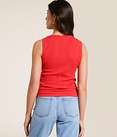Textured High Neck Tank Top