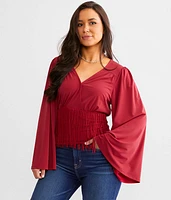 Surplice Fringe Top