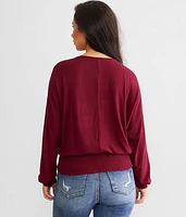Twisted Cut-Out Dolman Top