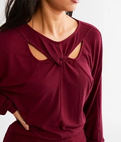 Twisted Cut-Out Dolman Top