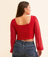 Lace-Up Cropped Top