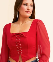 Lace-Up Cropped Top