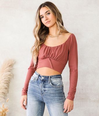 Willow & Root Back Tie Cropped Top