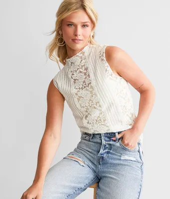 Willow & Root Pieced Lace Tank Top