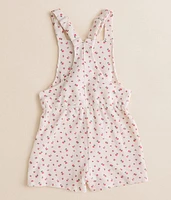 Girls - Floral Ribbed Overall Short