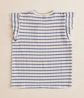 Girls - Striped Flutter Top