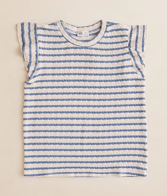 Girls - Striped Flutter Top