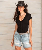 Lace-Up Cropped Top