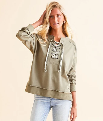 BKE Lace-Up Pullover