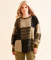 Pieced Checker Pullover