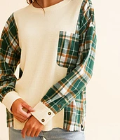 Pieced Waffle Knit Top