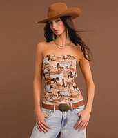 Sterling & Stitch Western Jacquard Tube Top