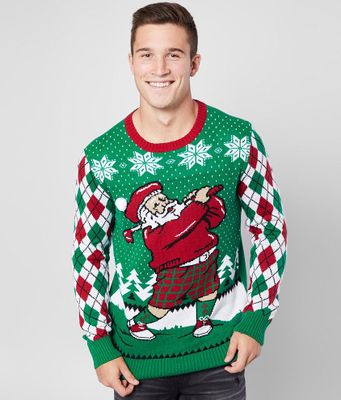 Ugly Christmas Sweater Golfer Santa Sweater