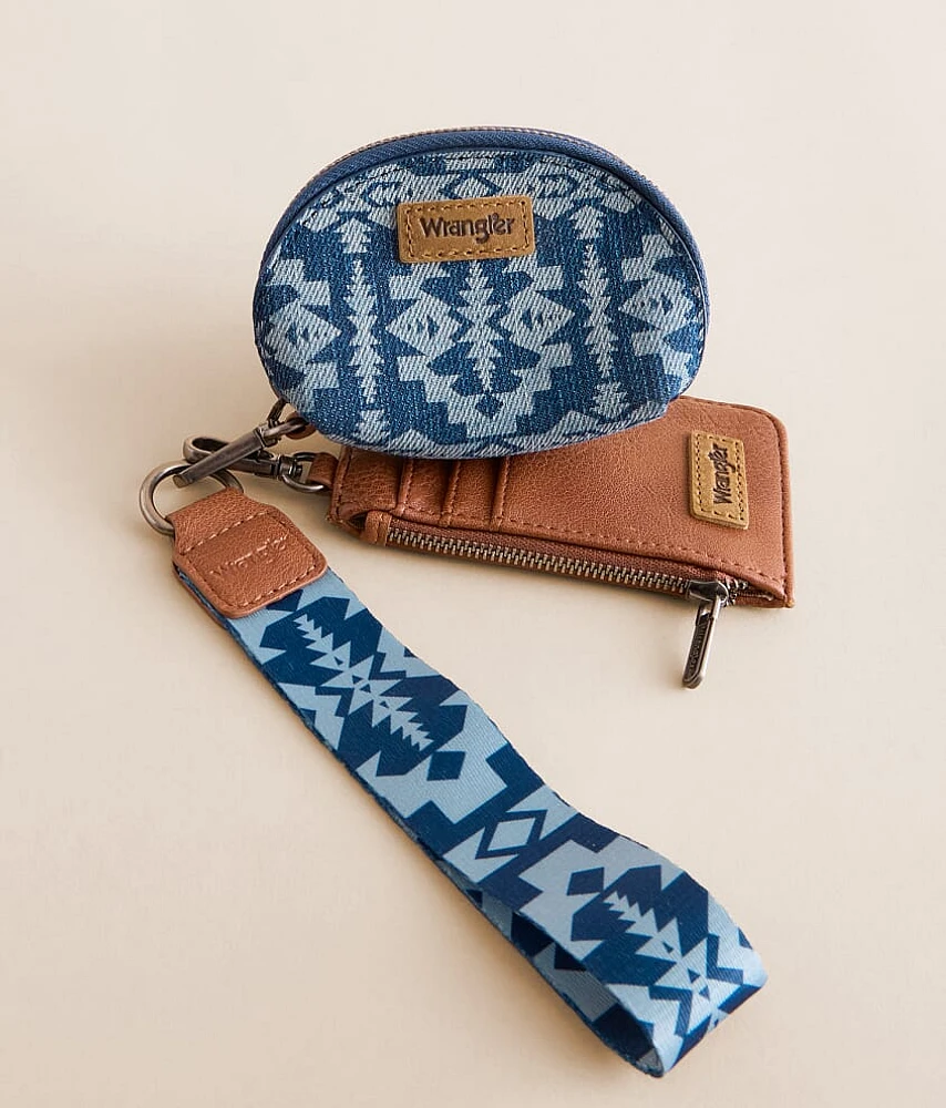 Southwestern Denim Wristlet