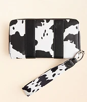 Cow Print Wristlet Wallet