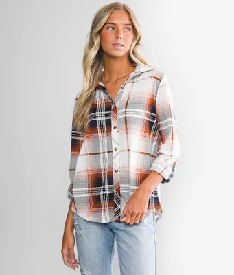 Plaid Knit Shirt