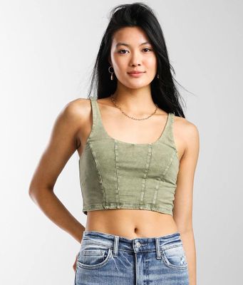 Mustard Seed Scoop Neck Cropped Tank Top