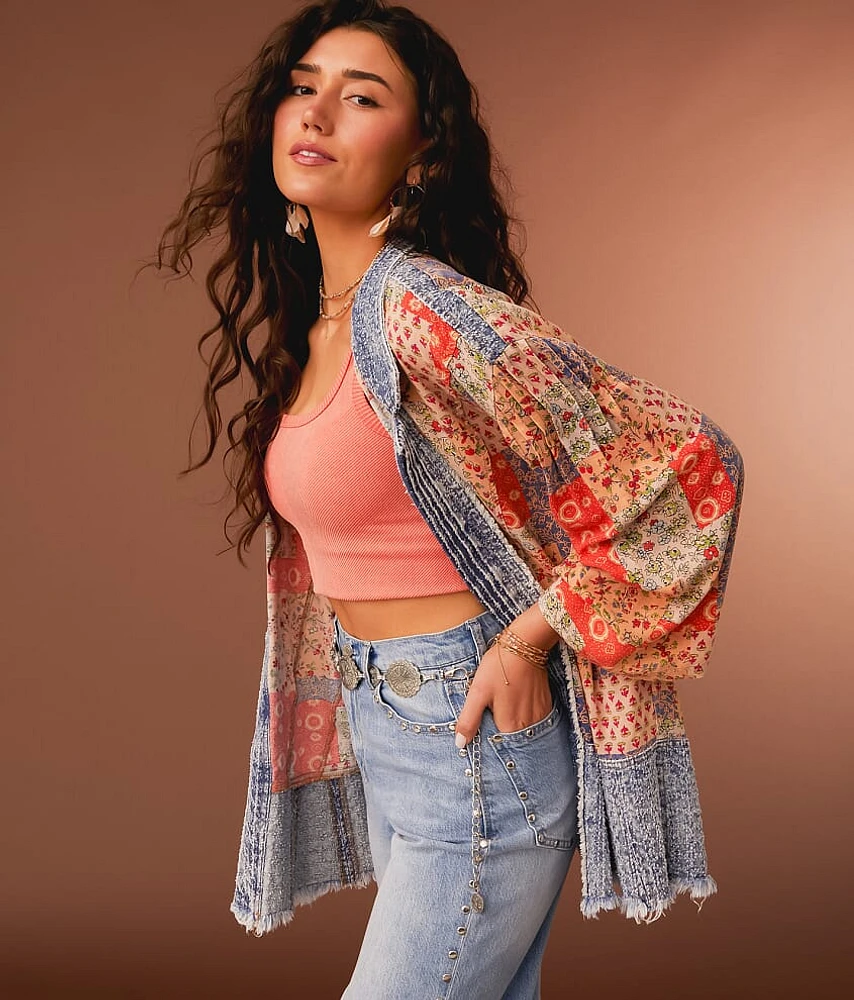 Mixed Print Kimono