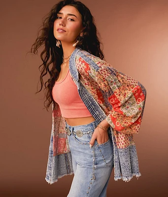 Mixed Print Kimono