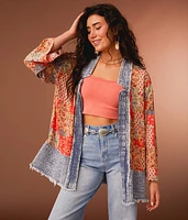 Mixed Print Kimono