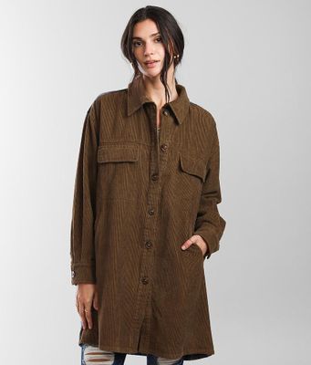 Gilded Intent Corduroy Plaid Shacket