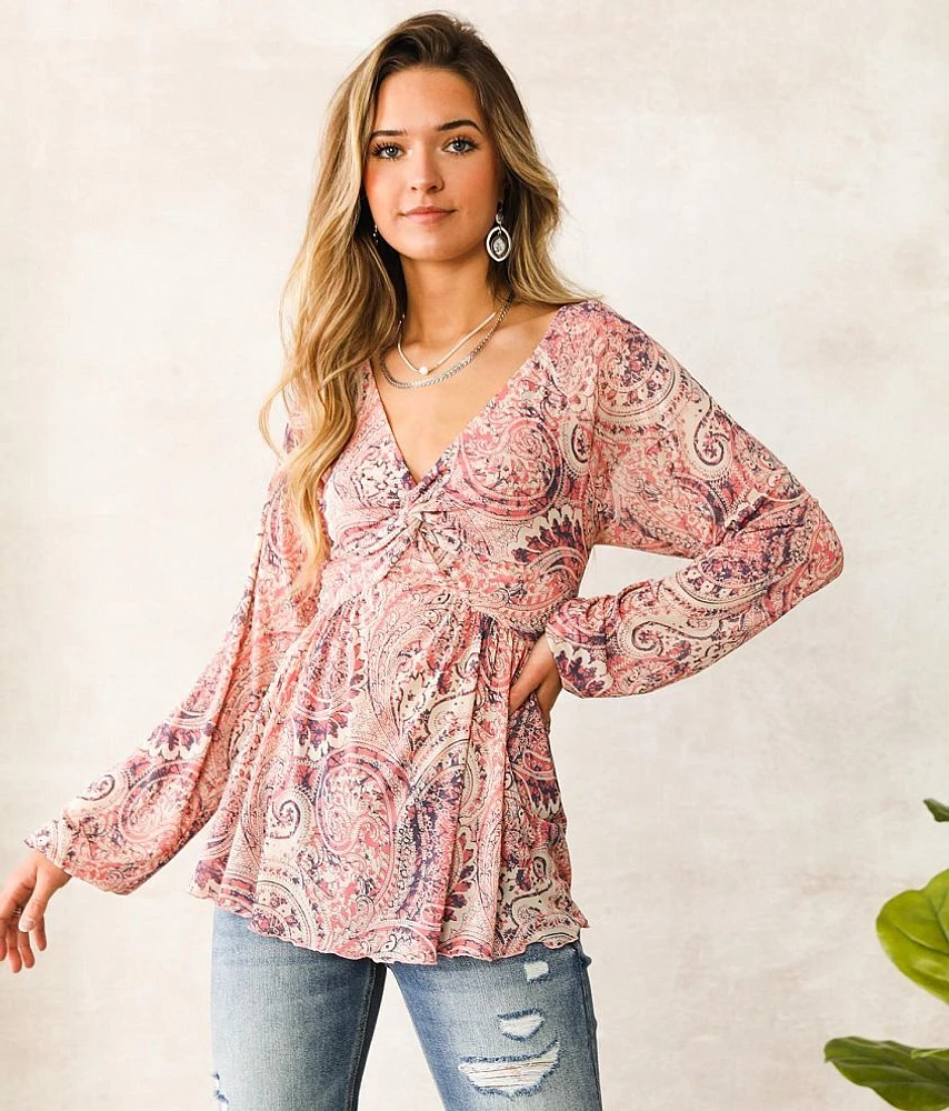 Twisted Mesh Empire Top