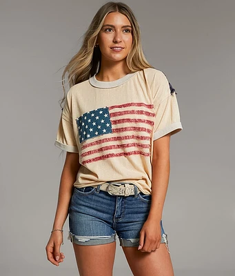 Raw Edge Flag Patch T-Shirt