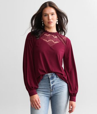 Buckle Black Lace High Neck Top