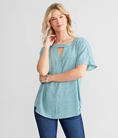 Lines Keyhole Top