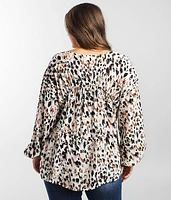 Animal Print Woven Top