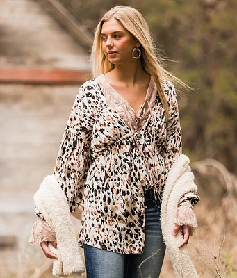 Animal Print Woven Top