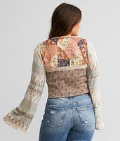 Mixed Floral Print Cropped Top