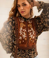 Embroidered Floral Top