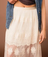 Sheer Lace Maxi Skirt