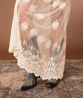Sheer Lace Maxi Skirt