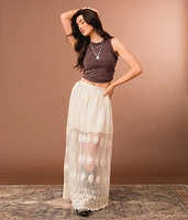 Sheer Lace Maxi Skirt