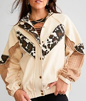 Pieced Cow Print Jacket