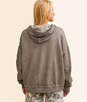 Mesh Inset Hooded Sweatshirt