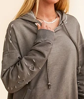 Mesh Inset Hooded Sweatshirt