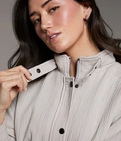 Textured Mock Neck Jacket