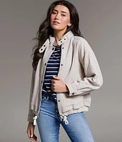 Textured Mock Neck Jacket