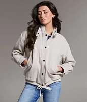 Textured Mock Neck Jacket