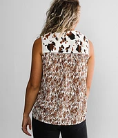 Piece Cow Print Tank Top