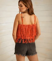 Tiered Rhinestone Fringe Tank Top