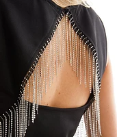 Rhinestone Fringe Tank Top