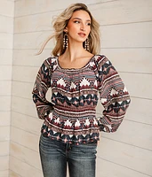 Metallic Peplum Top
