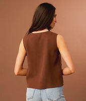 Embroidered Front Tie Vest
