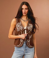 Embroidered Front Tie Vest