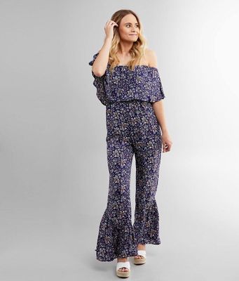 Willow & Root Floral Chiffon Jumpsuit